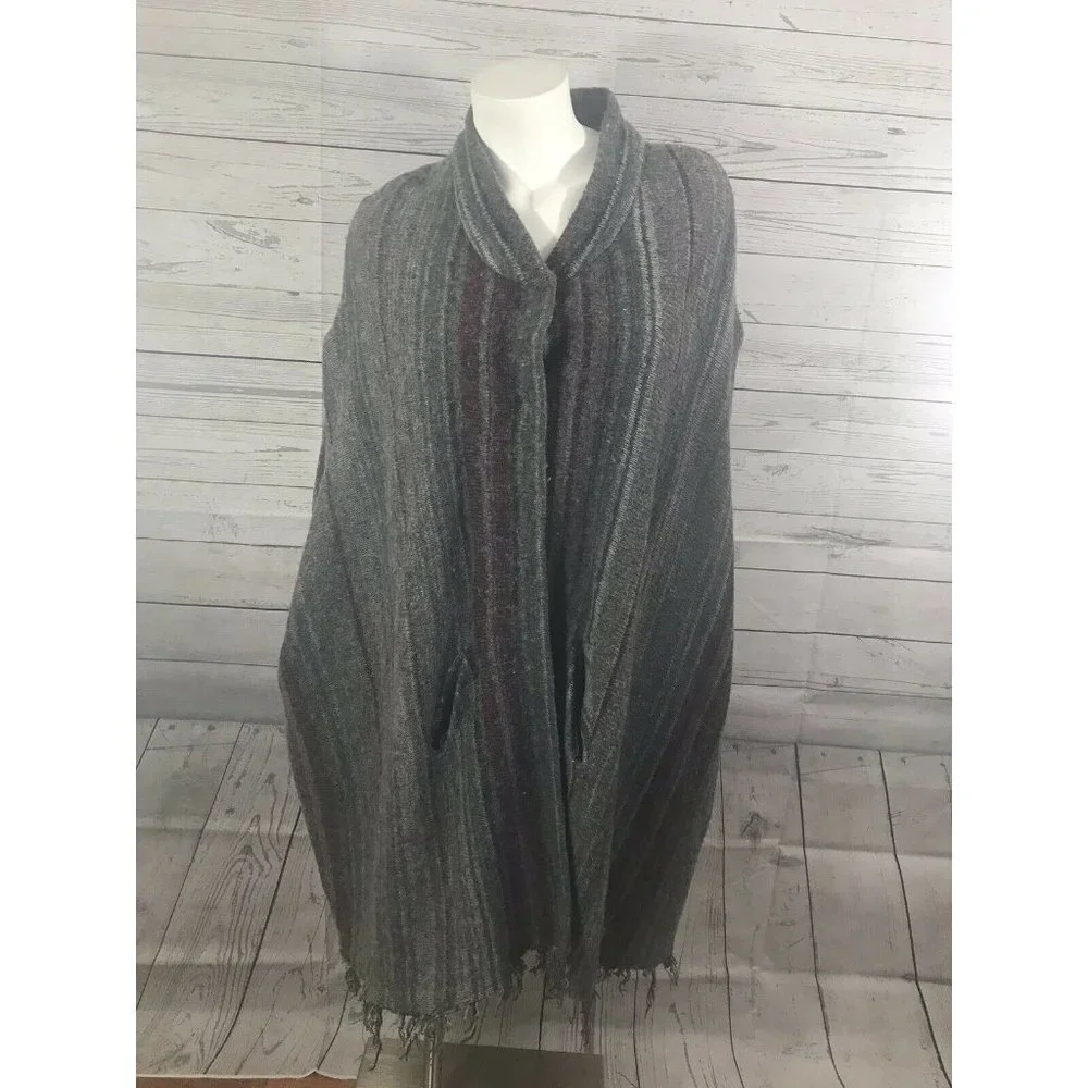 COPY - Free people Wool Blend Blanket Sweater Coat Cape C